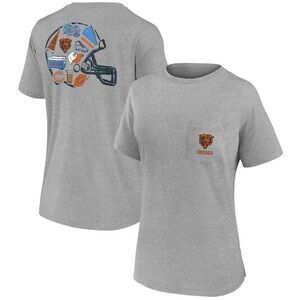 Women’s Chicago Bears Heathered Gray SS T-Shirt w Decorative Back~XL ~NWOT~$36